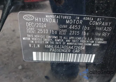 2025 Hyundai Sonata Sel из США, поврежденный, VIN KMHL64JA0SA472654